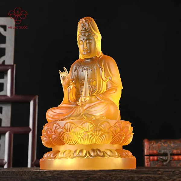 Tượng Phật Bà Quan Âm Lưu Ly Cao Cấp - Hình ảnh 5