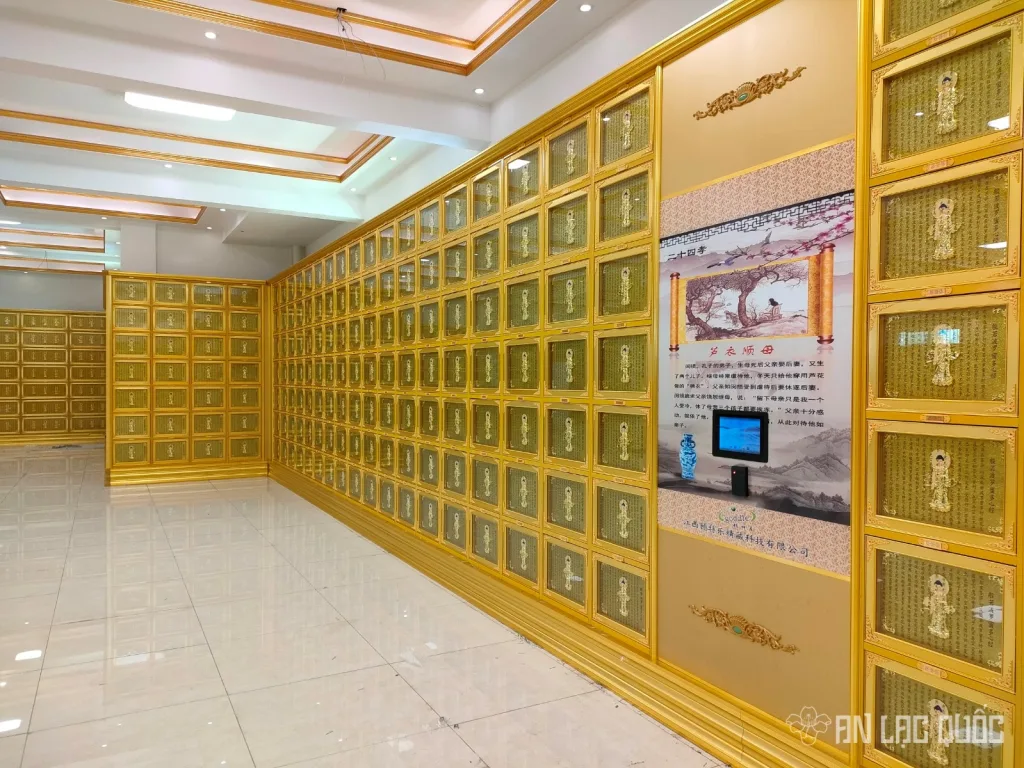 hệ thống tủ tro cốt kết hợp máy tra cứu
