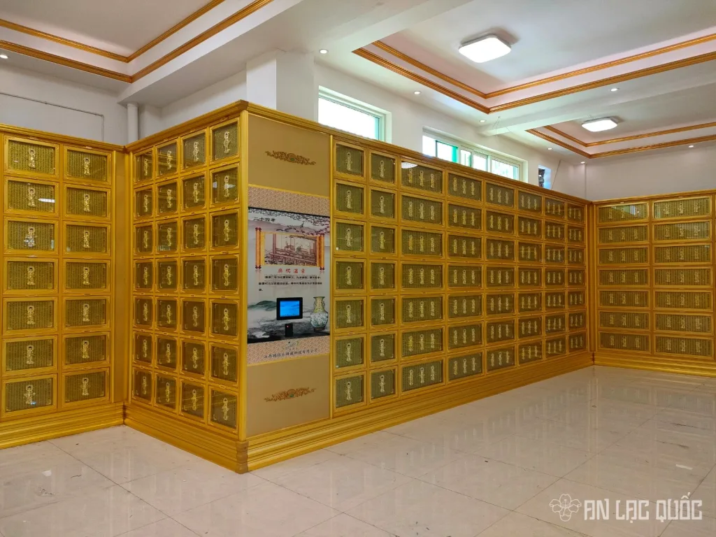 hệ thống tủ tro cốt kết hợp máy tra cứu